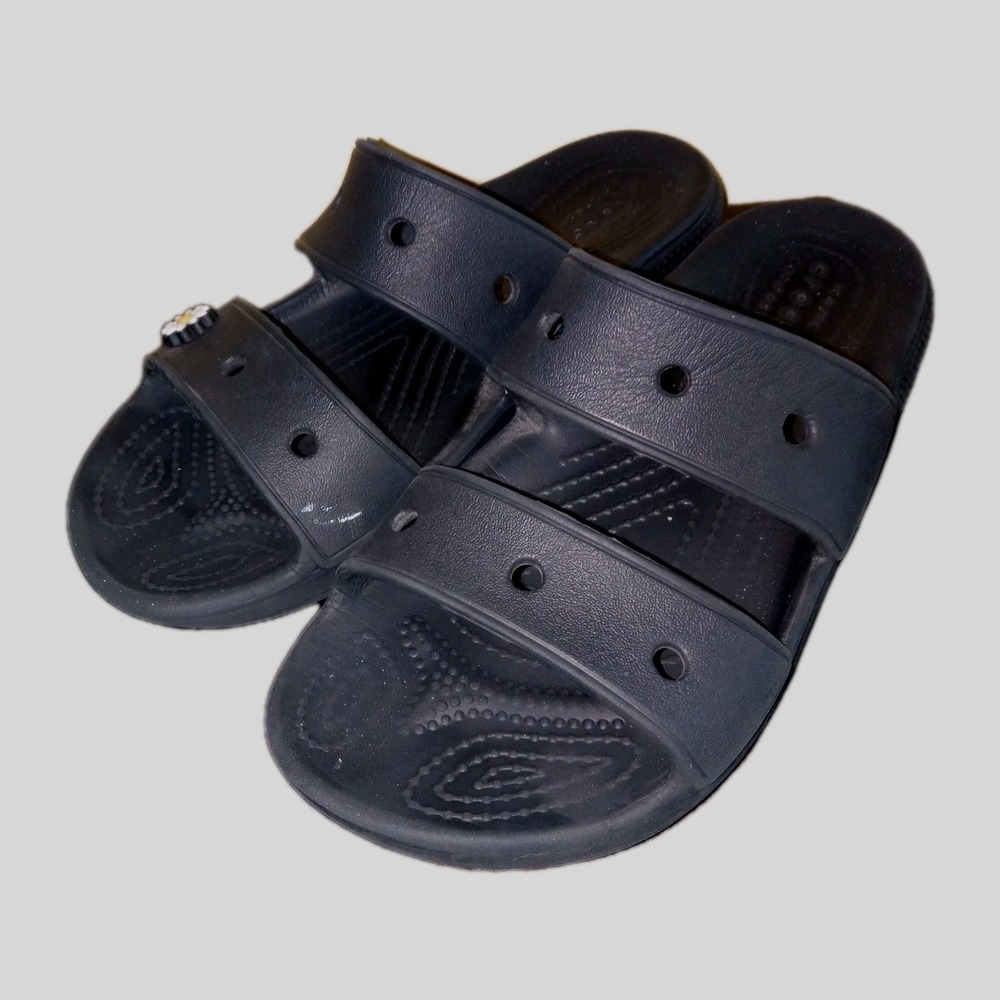 ICONIC CROCS COMFORT Black Sandals Clogs Women's Sz 6 W6 M4 - Picture 3 of 5